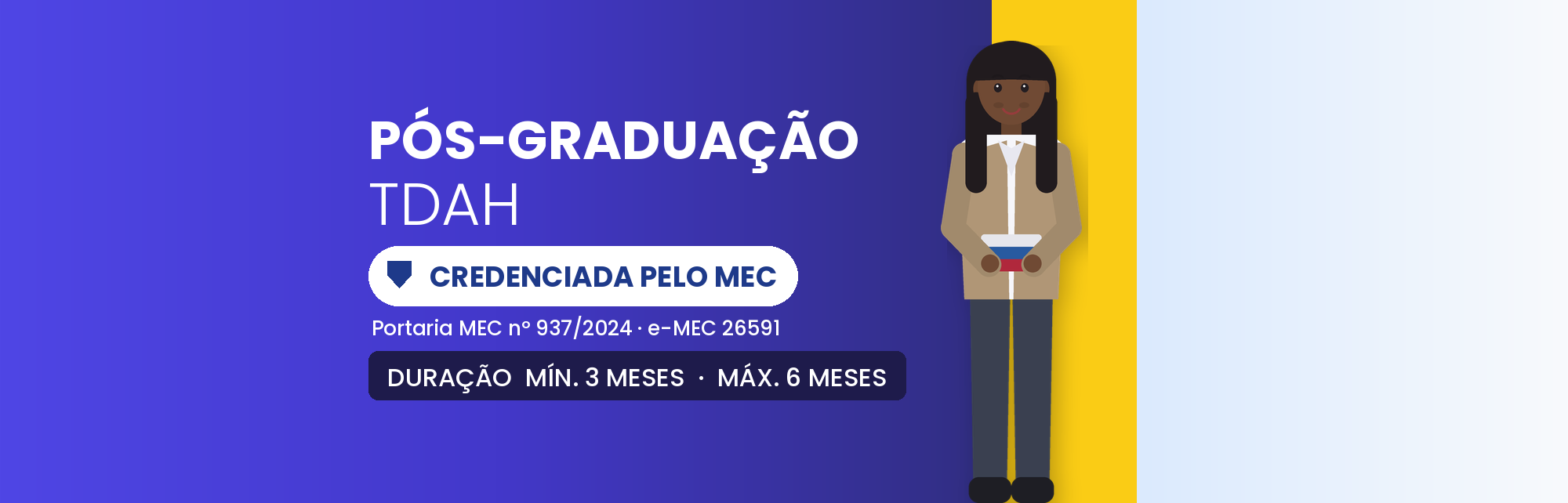 Capa do curso Pós-Graduação em TDAH: 450h EAD Certificado Nacional