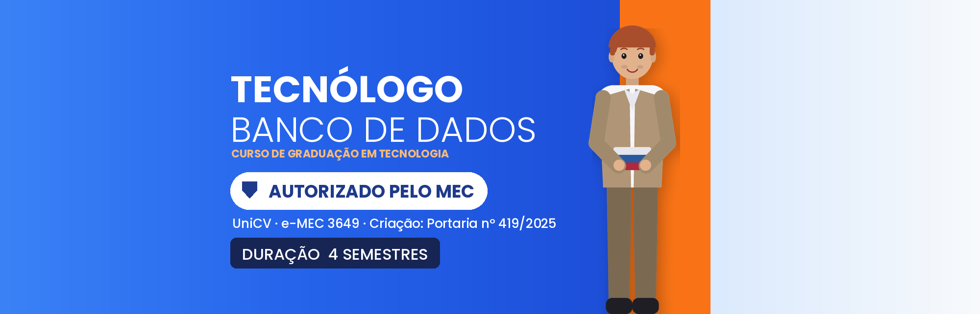 Capa do curso Tecnólogo em Banco de Dados EAD: Curso Autorizado pelo MEC