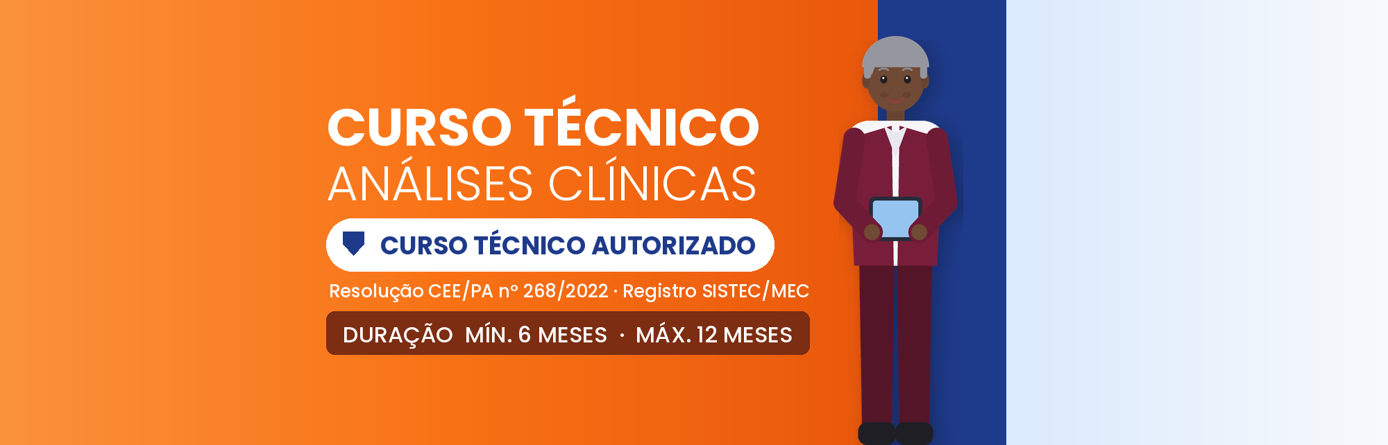Capa do curso Técnico em Análises Clínicas EAD: 1.400h em 6 a 12 Meses