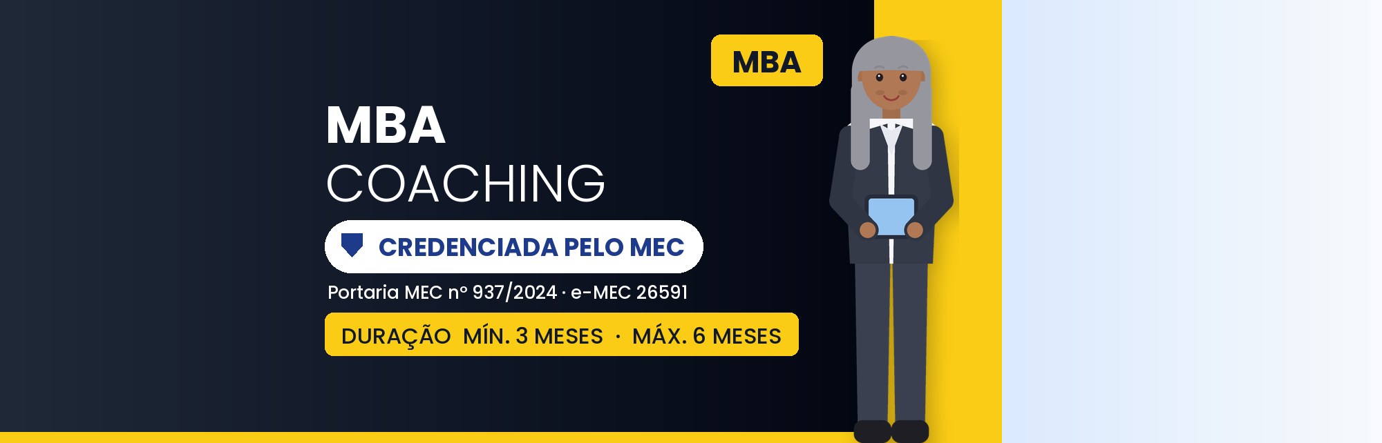 Capa do curso Pós-Graduação MBA em Coaching EAD: 570h e Certificado