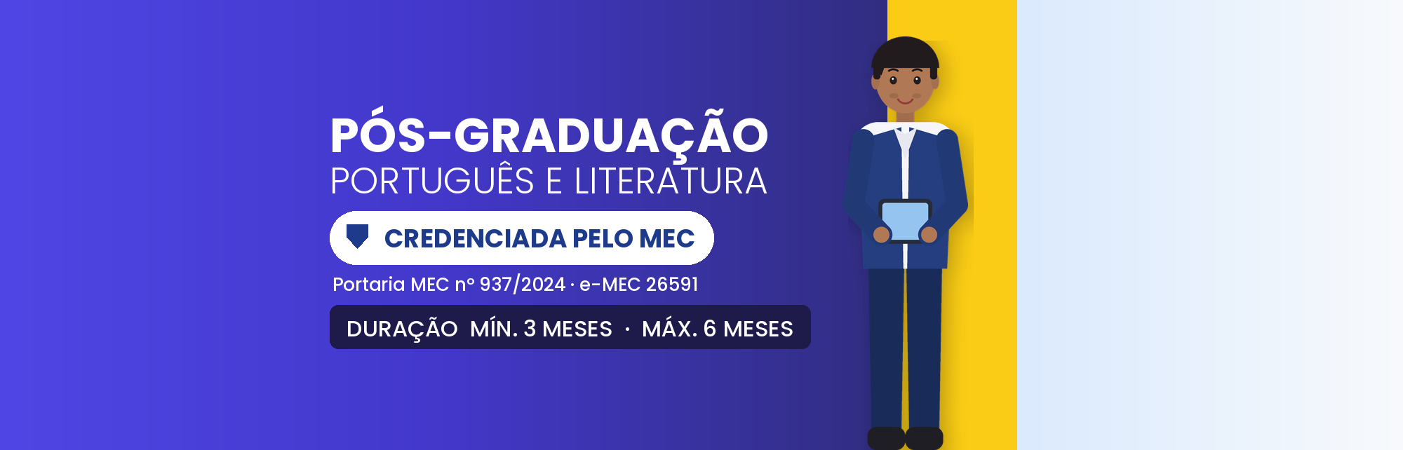 Pós em Português e Literatura EAD: 360h em 3 a 6 Meses