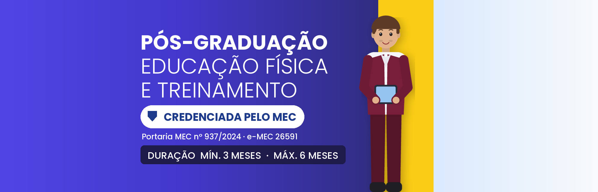 Pós em Ed. Física e Treinamento EAD: 360h em 3 a 6 Meses