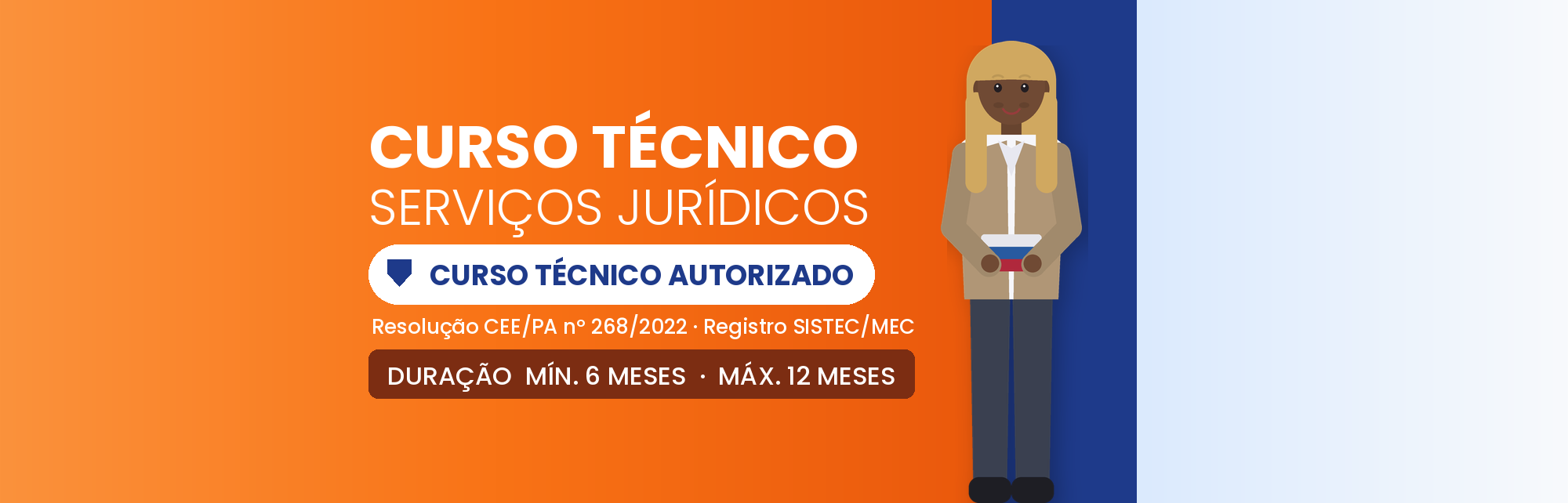 Capa do curso Técnico em Serviços Jurídicos EAD: 800h em 6 a 12 Meses
