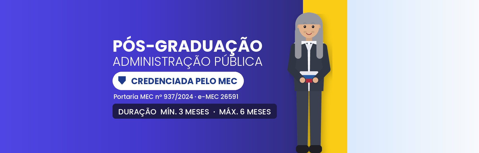 Pós em Administração Pública EAD: 570h em 3 a 6 Meses
