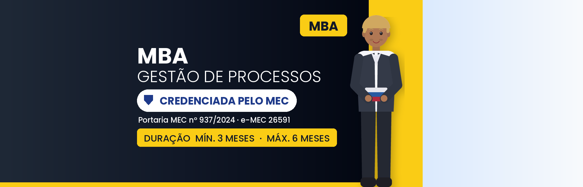Capa do curso MBA em Gestão de Processos EAD: 570h, de 3 a 6 Meses