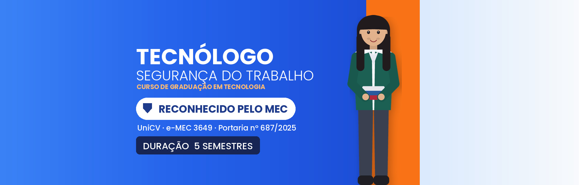 Capa do curso Tecnólogo em Segurança do Trabalho EAD: Reconhecido MEC