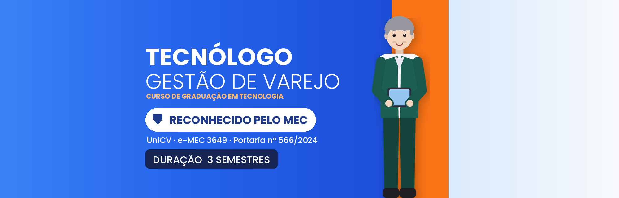 Capa do curso Tecnólogo em Gestão de Varejo EAD: Reconhecido pelo MEC