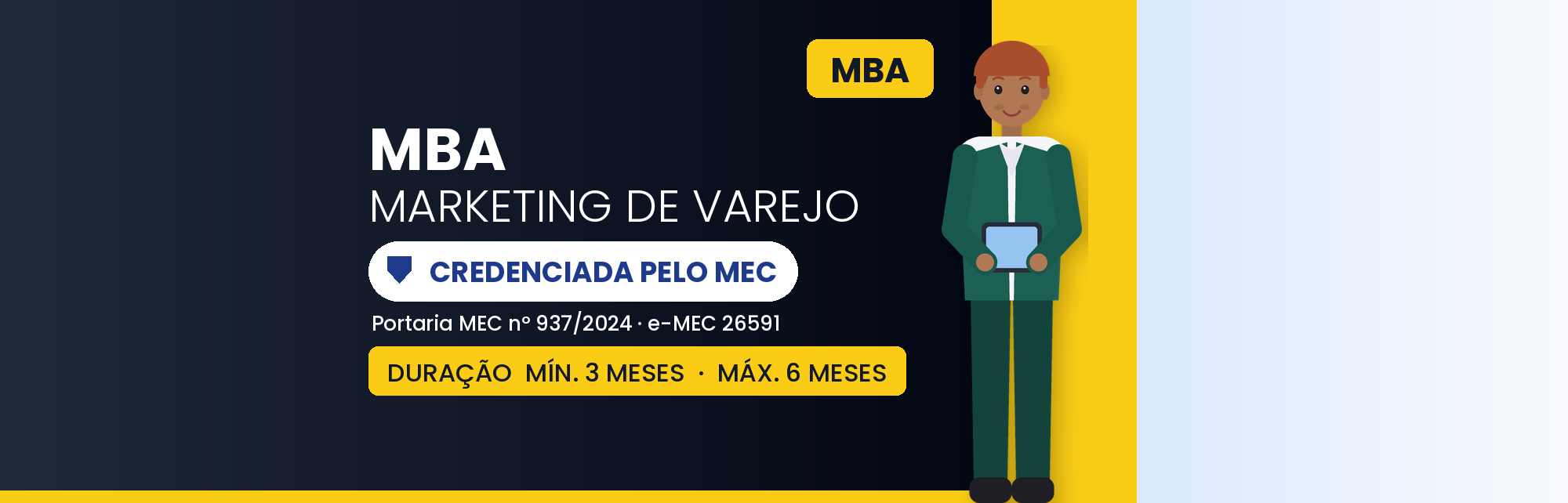 Capa do curso MBA em Marketing de Varejo EAD: 570h em 8 a 12 Meses
