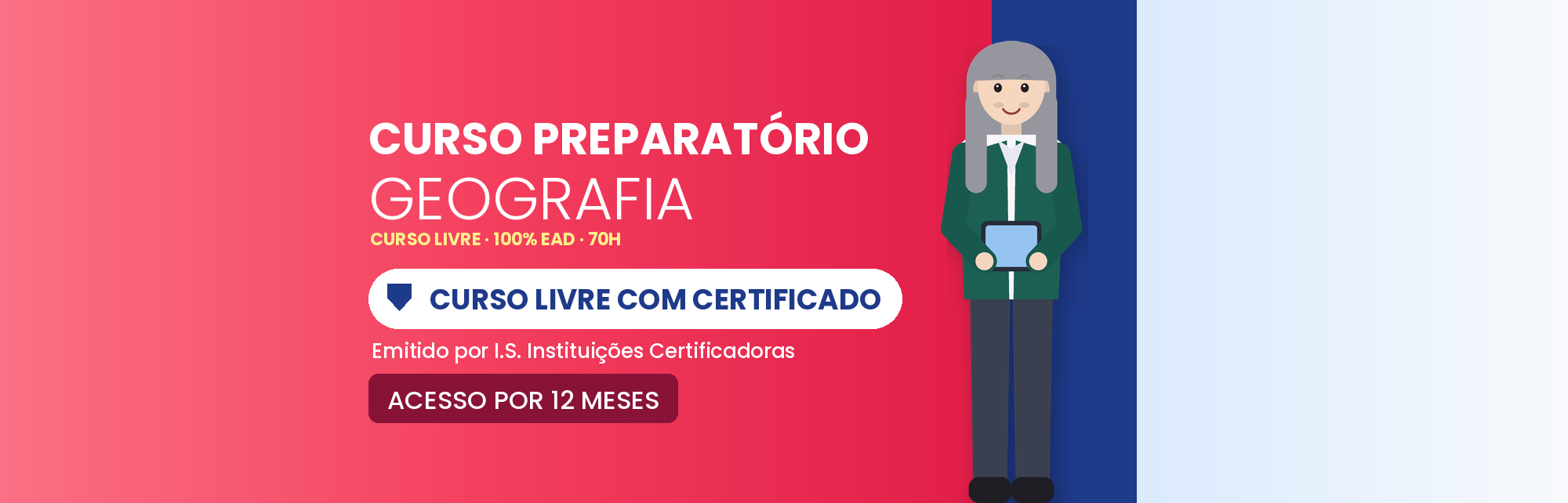 Capa do curso Curso Preparatório de Geografia EAD com Certificado