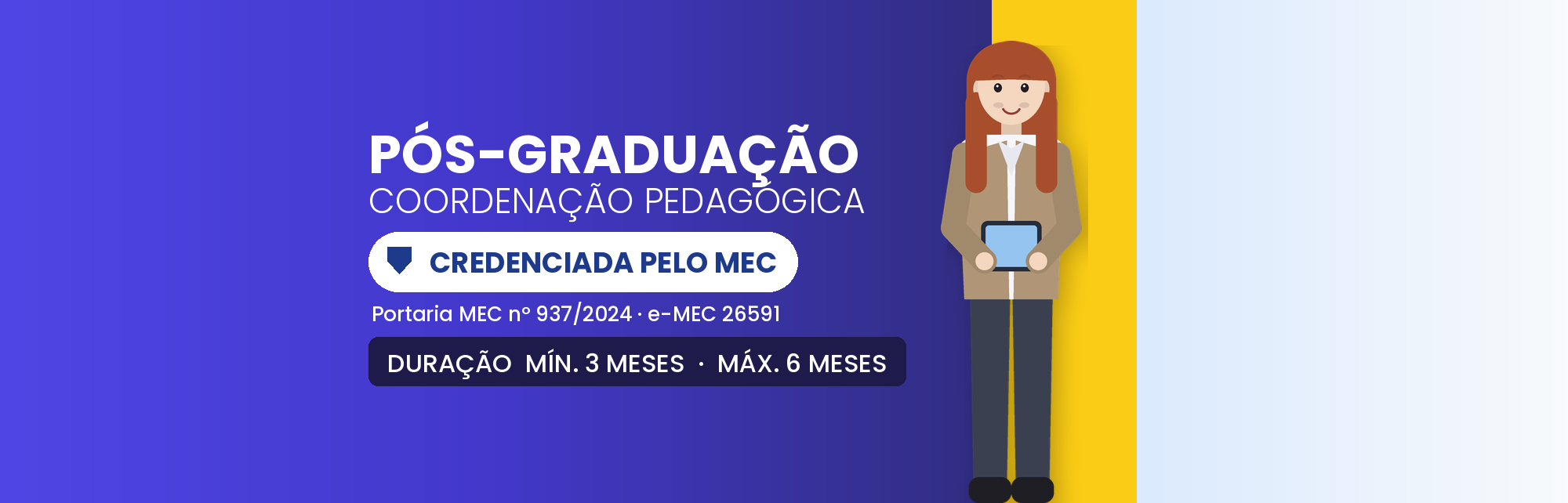 Pós em Coordenação Pedagógica EAD: 360h em 3 a 6 Meses
