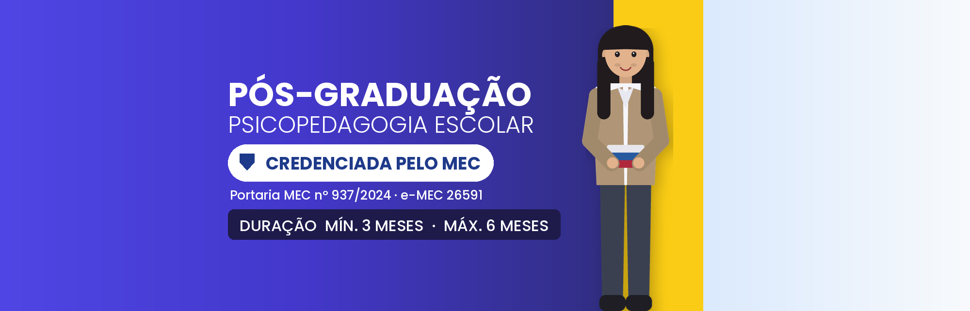 Capa do curso Pós-Graduação em Psicopedagogia Escolar: 360h Nacional