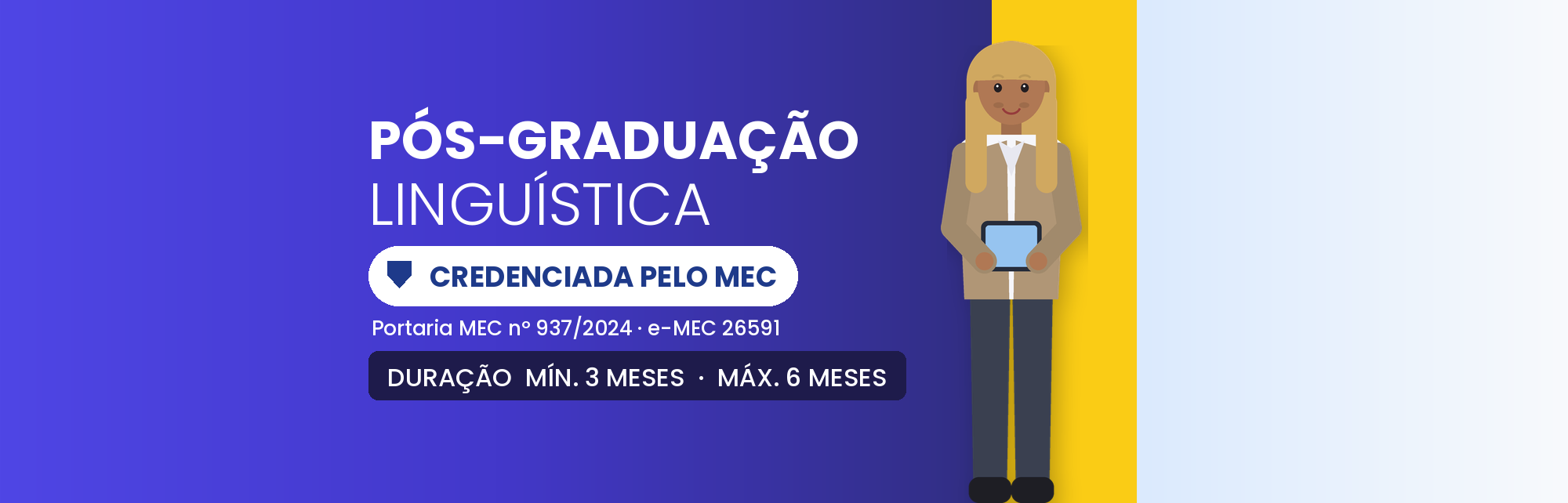 Pós-Graduação em Linguística EAD: 360h em 3 a 6 Meses