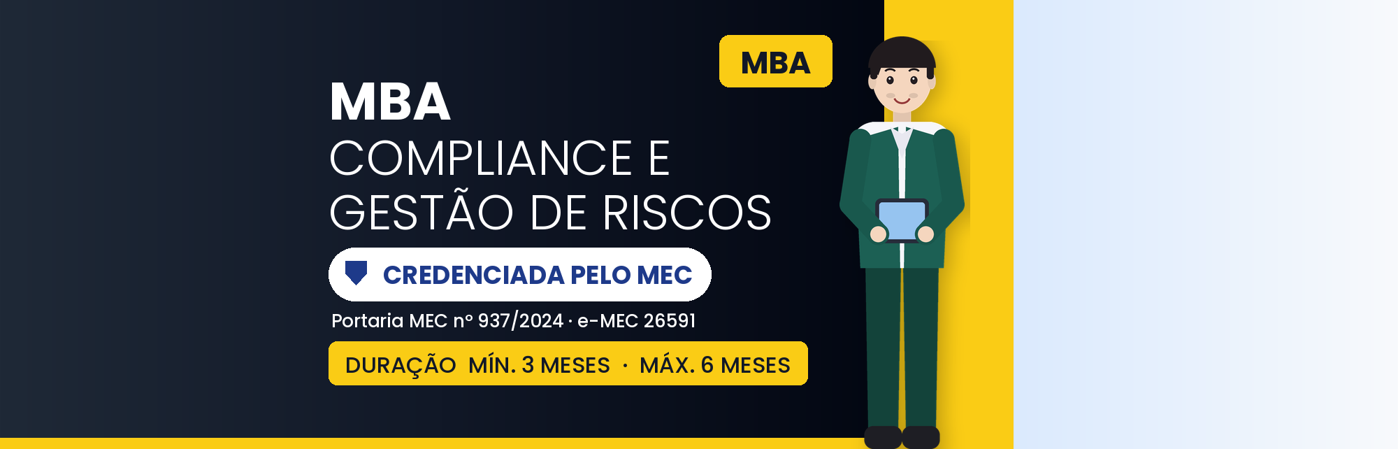 Capa do curso Pós-Graduação MBA em Compliance e Gestão de Riscos: 570h