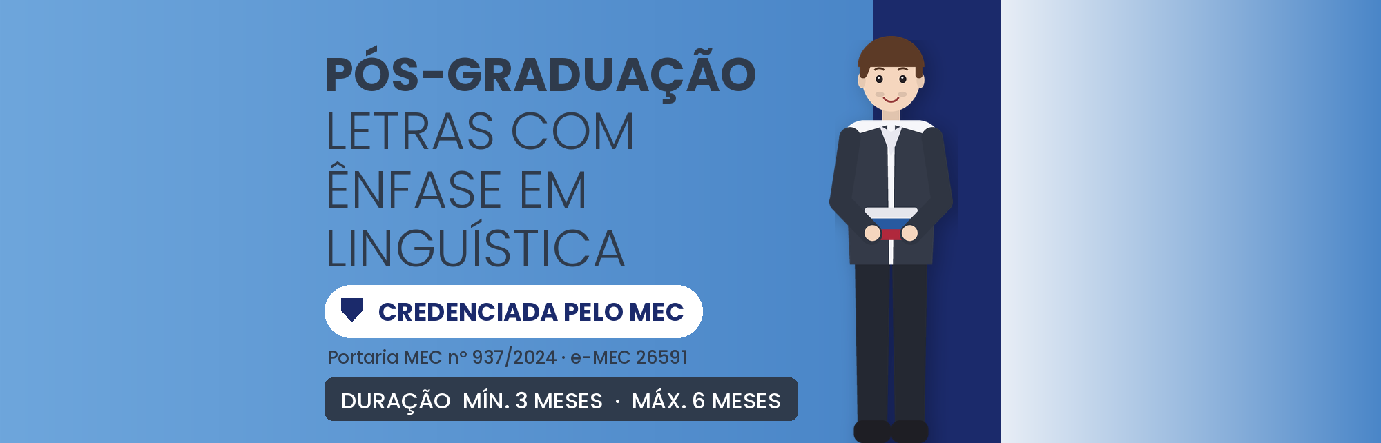 Pós-Graduação em Linguística EAD: 360h em 3 a 6 Meses