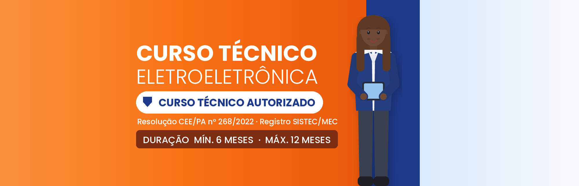 Capa do curso Técnico em Eletroeletrônica EAD: 1.440h em 6 a 12 Meses
