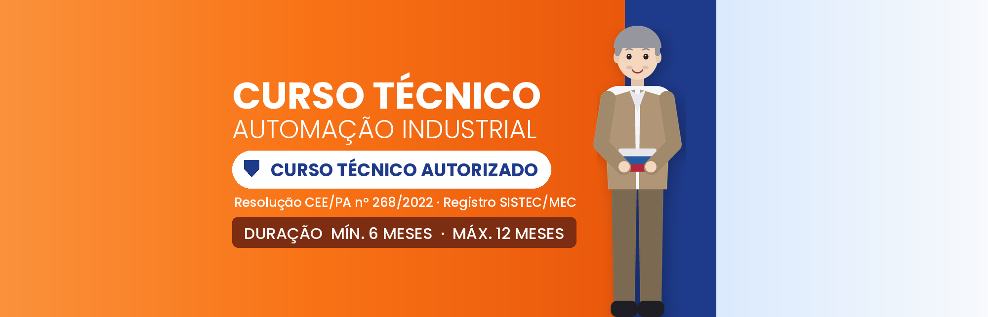 Capa do curso Técnico em Automação Industrial EAD: 1.440h em 6 a 12 Meses