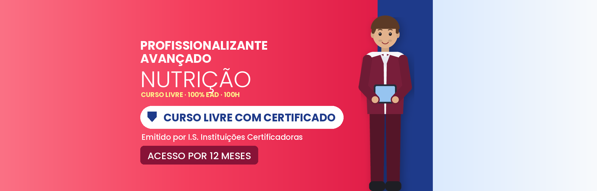 Capa do curso Curso Profissionalizante Avançado em Nutrição EAD: 100h