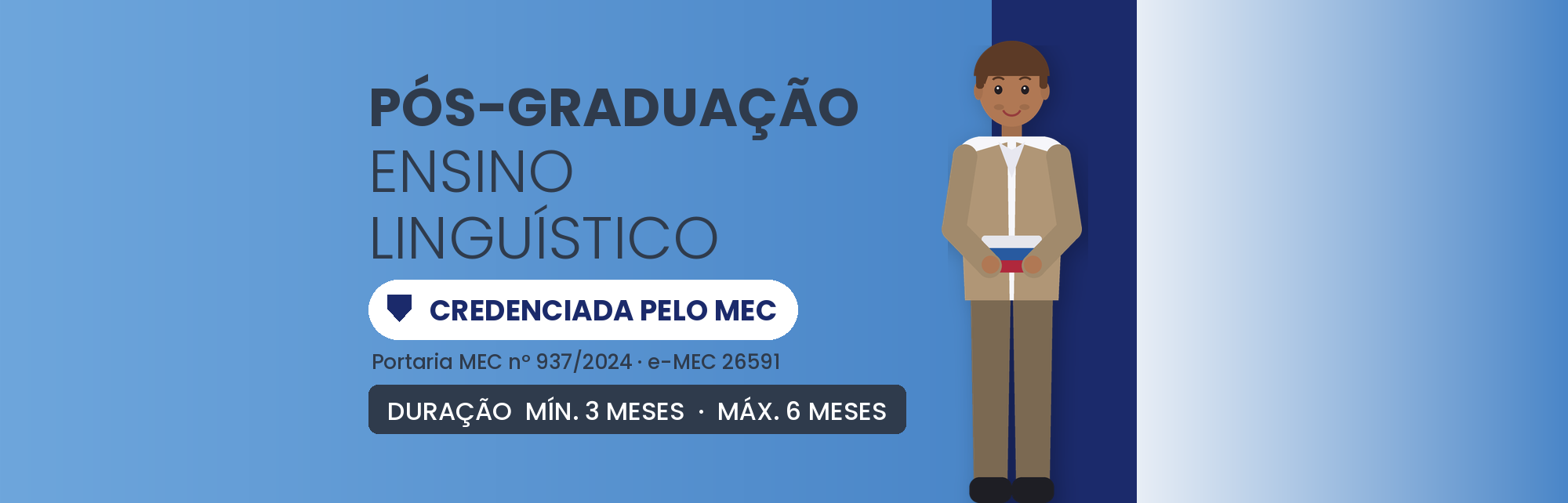 Pós-Graduação em Ensino Linguístico EAD: 360h em 3 a 6 Meses