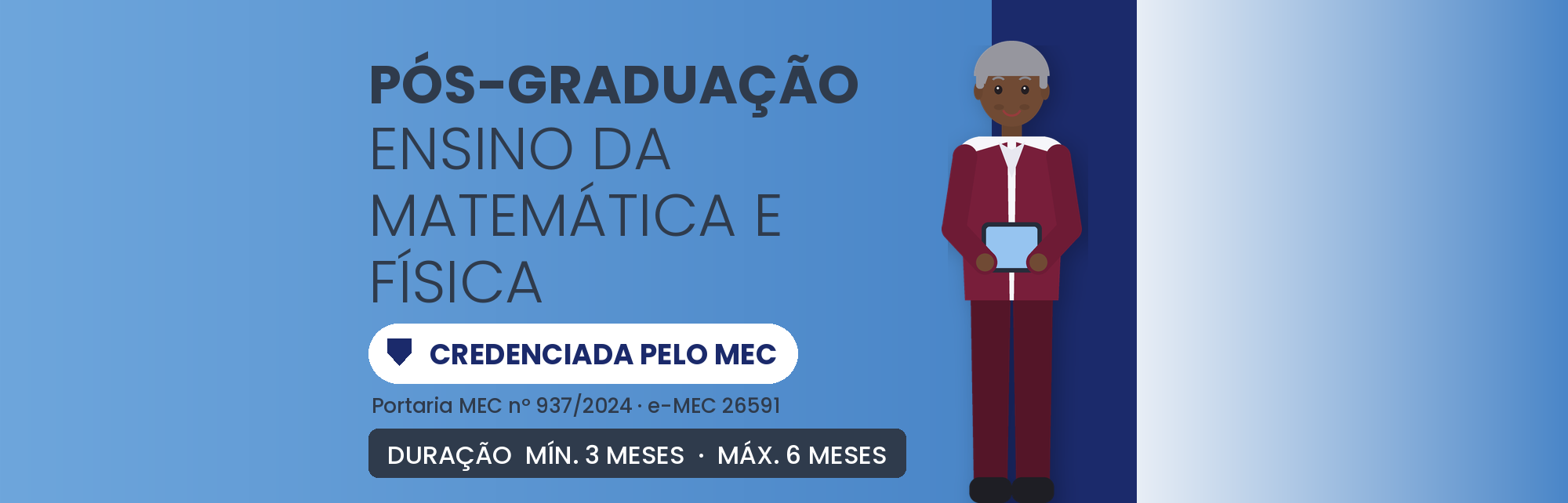 Pós em Ensino de Matemática e Física EAD: 520h, 3 a 6 Meses