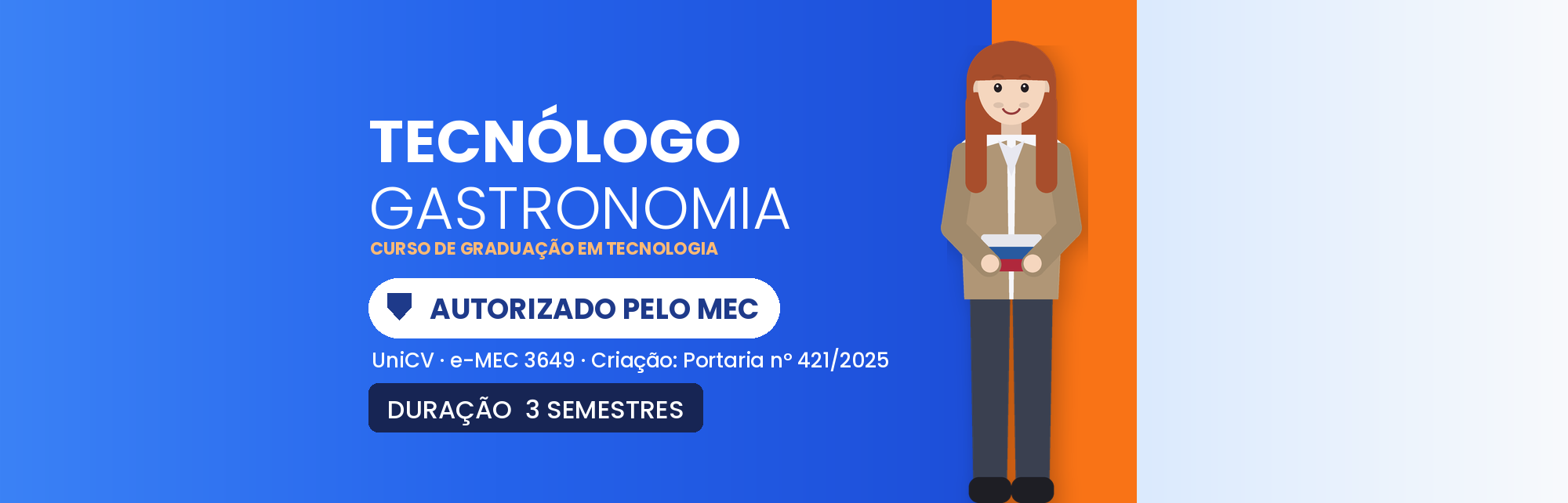 Capa do curso Tecnólogo em Gastronomia EAD: Curso Autorizado pelo MEC
