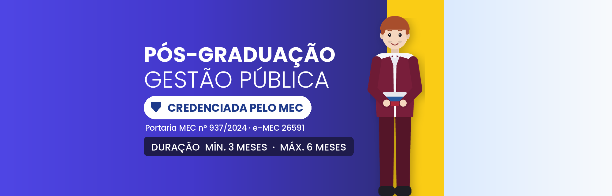 Pós-Graduação em Gestão Pública EAD: 570h em 3 a 6 Meses