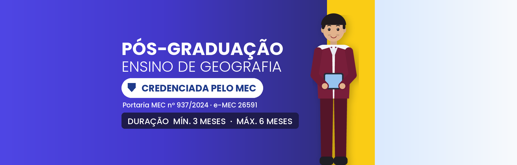 Pós em Ensino de Geografia EAD: 360h em 3 a 6 Meses