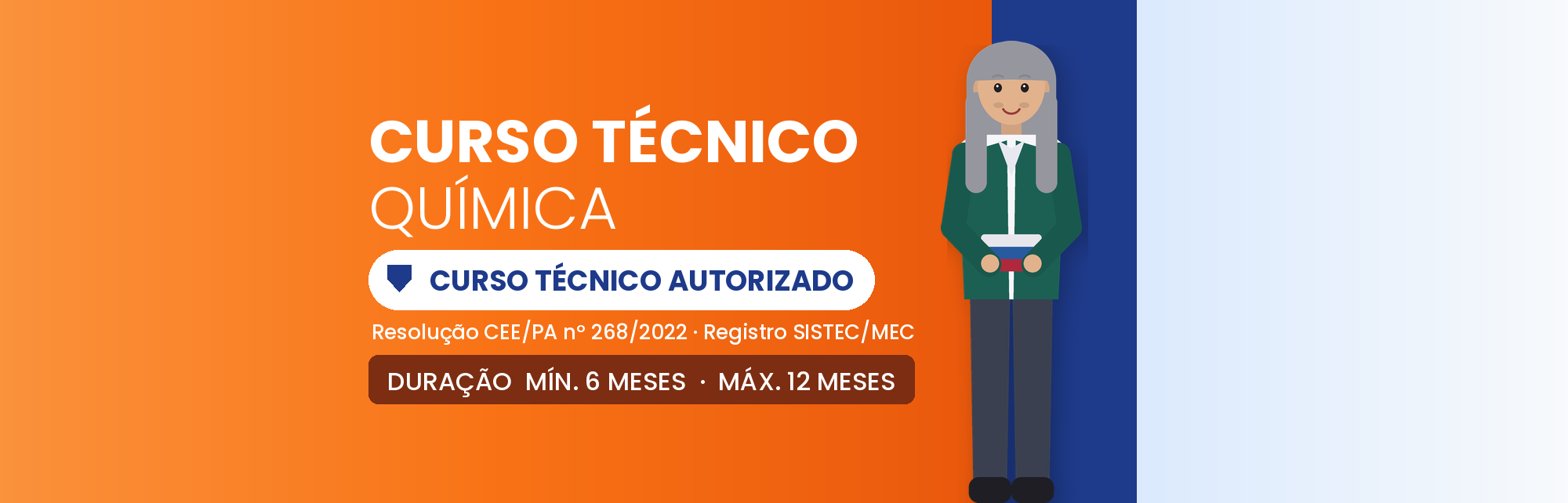 Capa do curso Curso Técnico em Química EAD: 1.440h em 6 a 12 Meses
