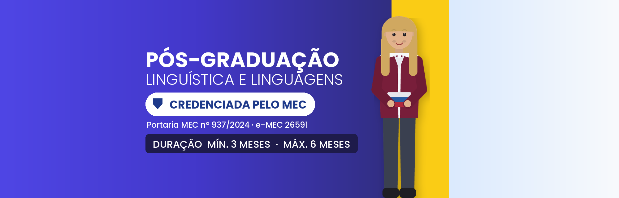 Pós em Linguística e Linguagens EAD: 360h em 3 a 6 Meses