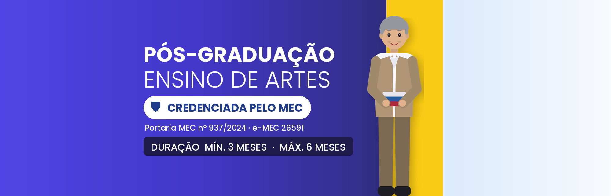 Pós-Graduação em Ensino de Artes EAD: 360h em 3 a 6 Meses