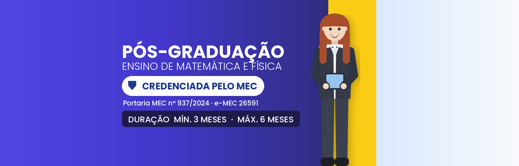 Pós em Ensino de Matemática e Física EAD: 520h, 3 a 6 Meses