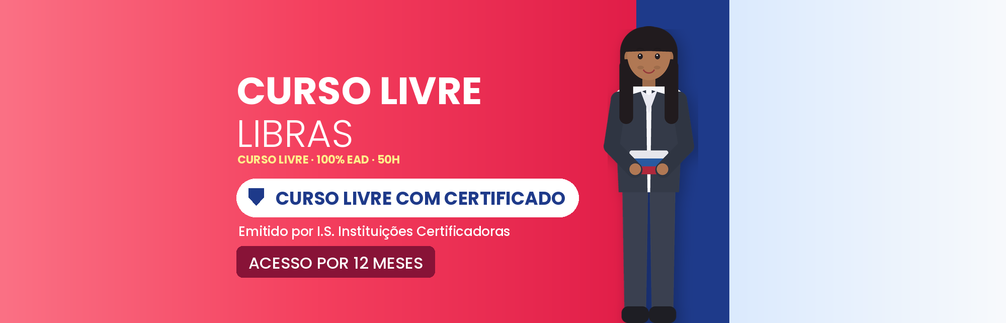Capa do curso Curso Livre de Libras EAD: Língua Brasileira de Sinais