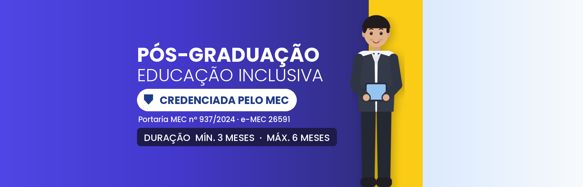 Capa do curso Pós-Graduação em Educação Inclusiva: 360h EAD Nacional