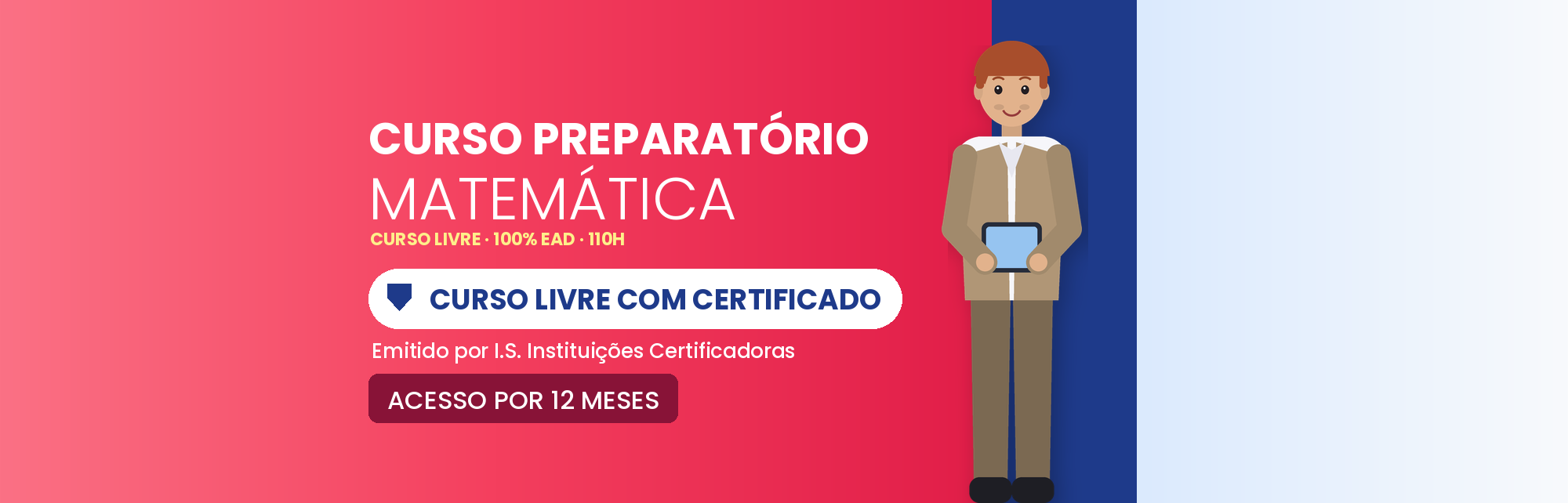 Capa do curso Curso Preparatório de Matemática EAD com Certificado