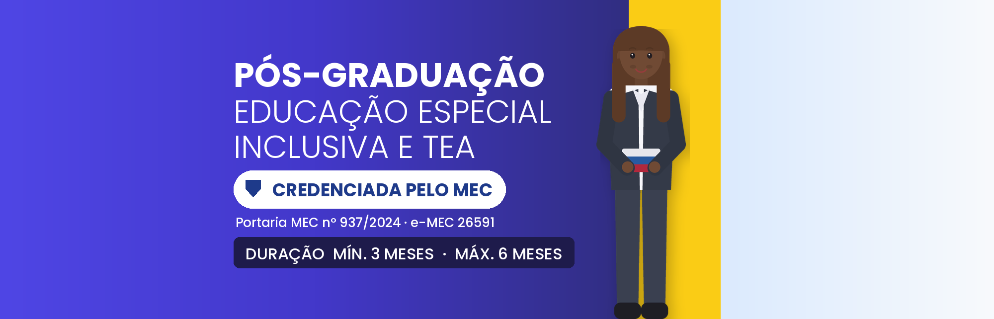 Capa do curso Pós em Educação Especial Inclusiva e TEA: 360h EAD