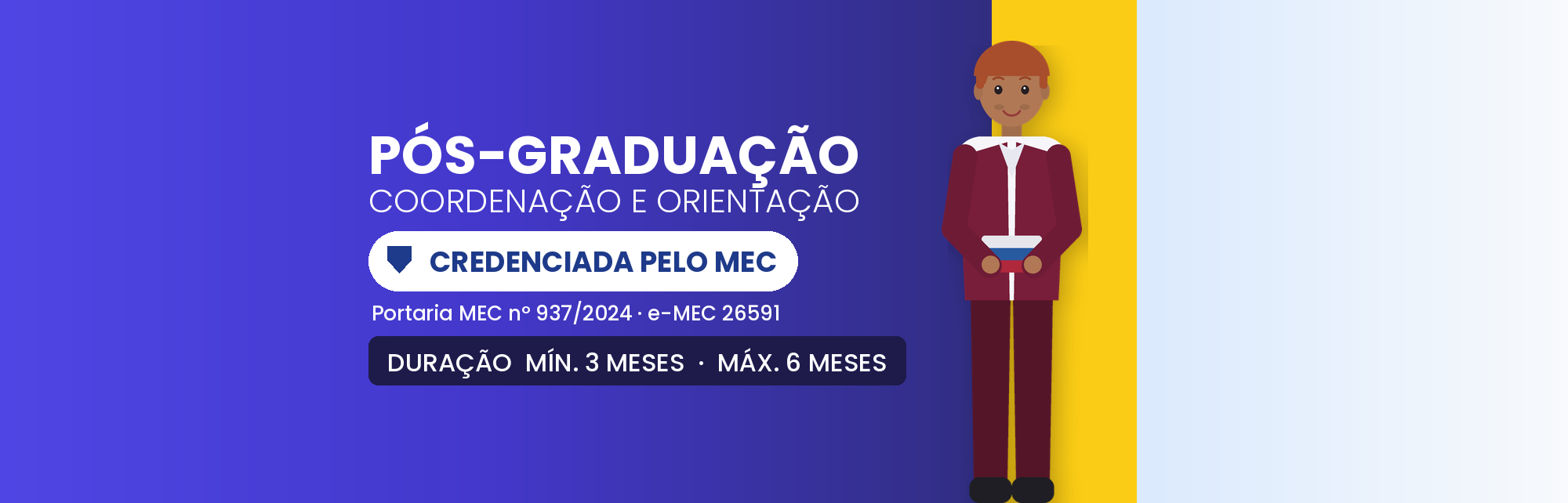 Pós em Coordenação e Orientação EAD: 360h em 3 a 6 Meses