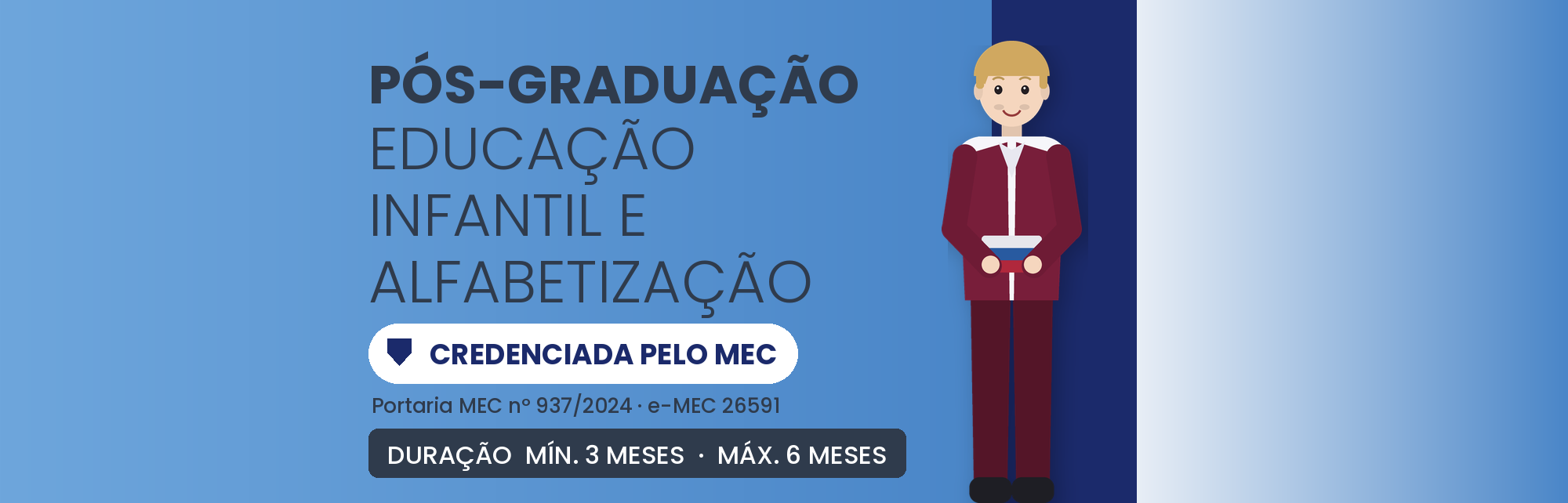 Pós em Ed. Infantil e Alfabetização EAD: 360h em 3 a 6 Meses