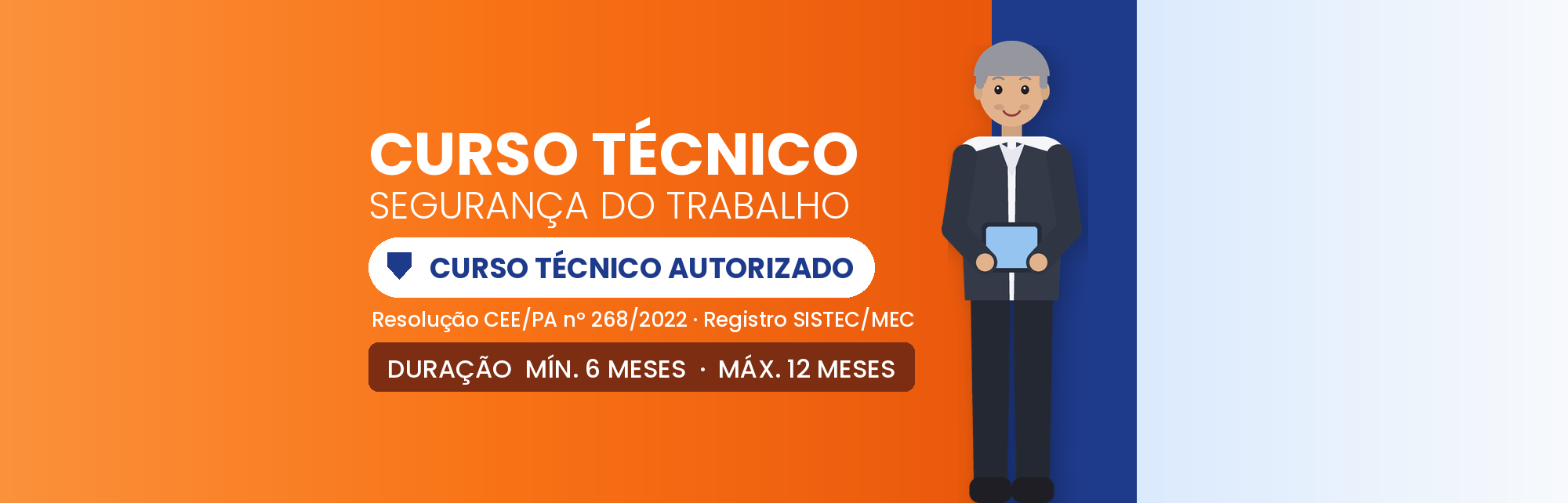 Capa do curso Técnico em Segurança do Trabalho EAD: 1.600h em 6 a 12 Meses