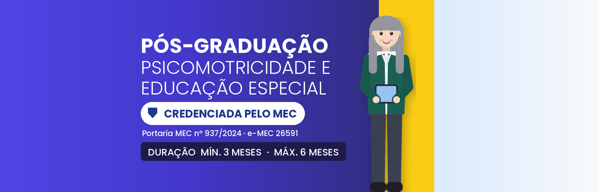 Capa do curso Pós em Psicomotricidade, Educação Especial: 450h EAD