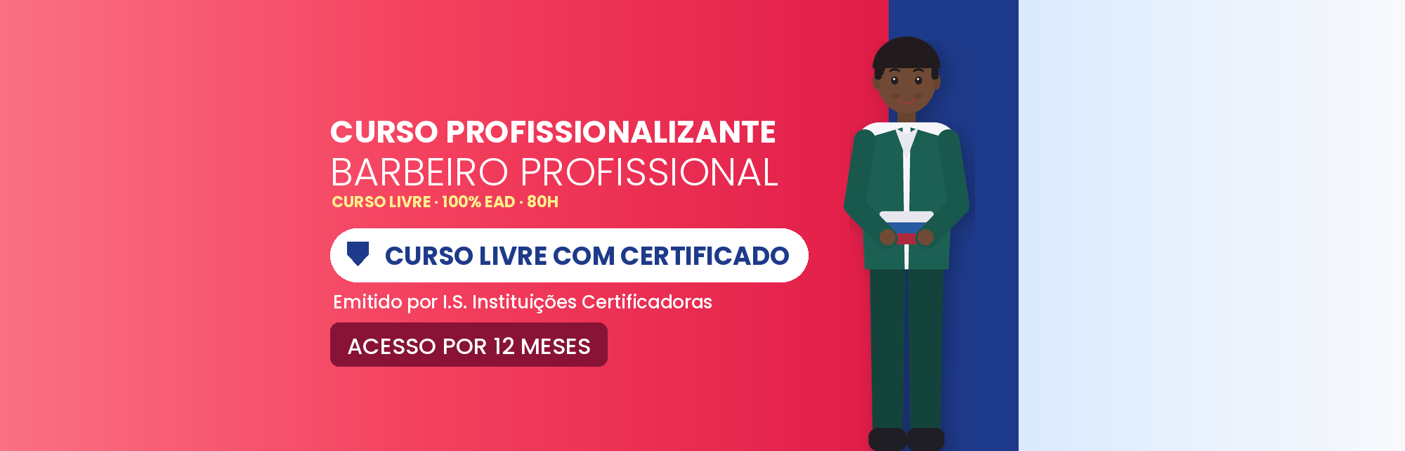 Capa do curso Curso Profissionalizante de Barbeiro Profissional EAD