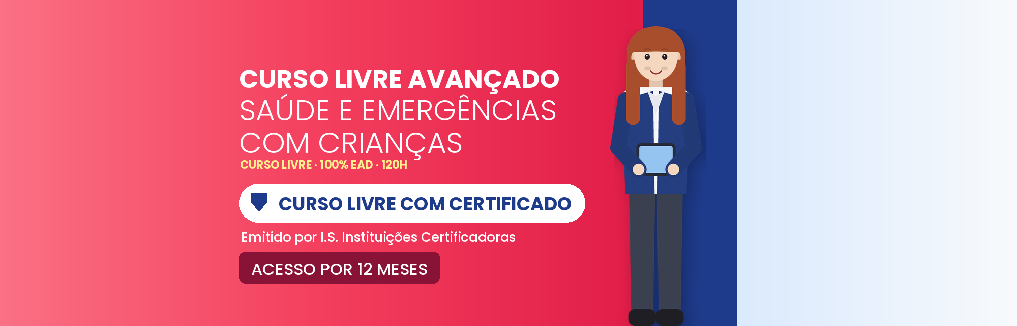 Capa do curso Curso Livre Avançado em Saúde e Emergências com Crianças EAD