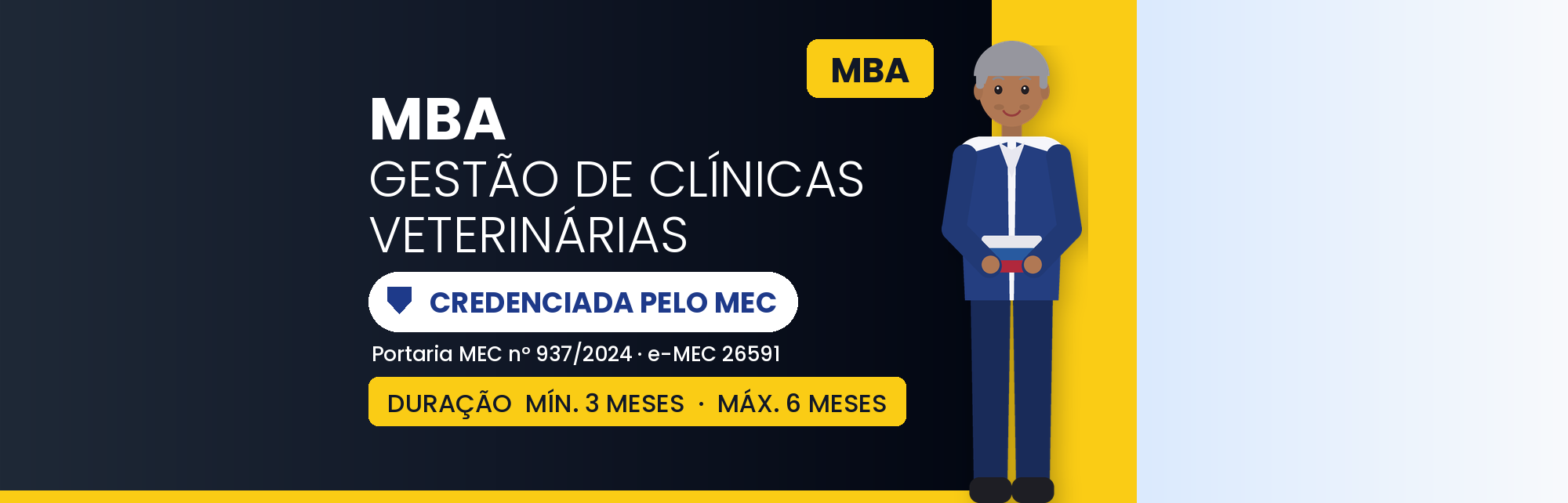 Capa do curso MBA em Gestão de Clínicas Veterinárias EAD: 570h Online