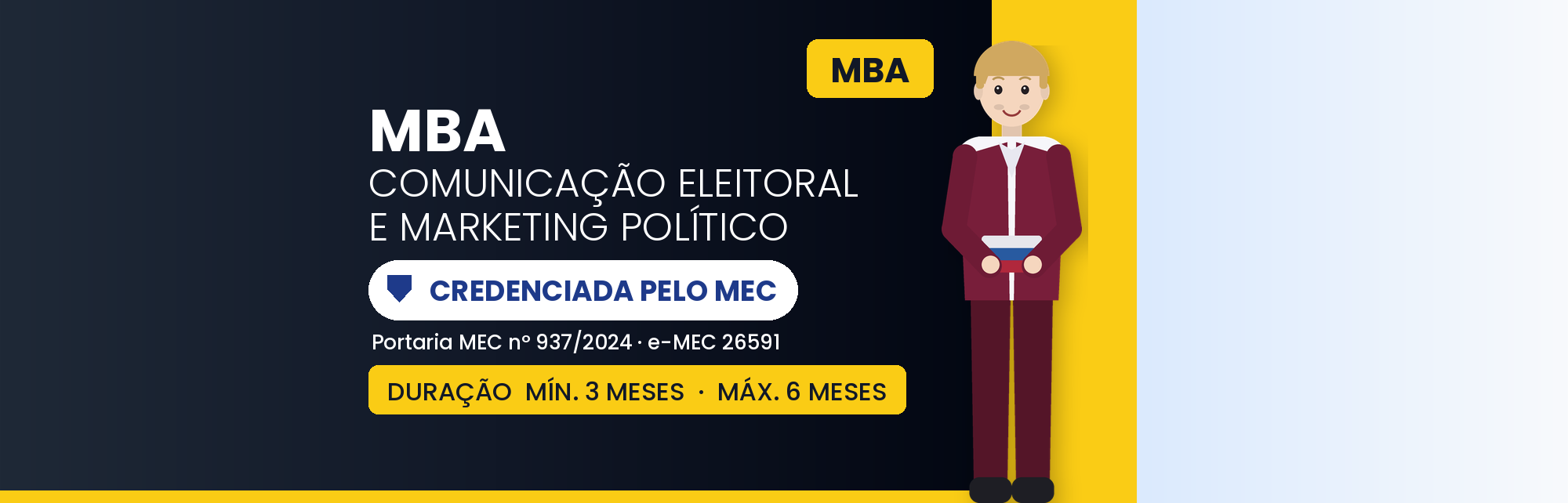 Capa do curso MBA em Comunicação Eleitoral e Marketing Político: 570h