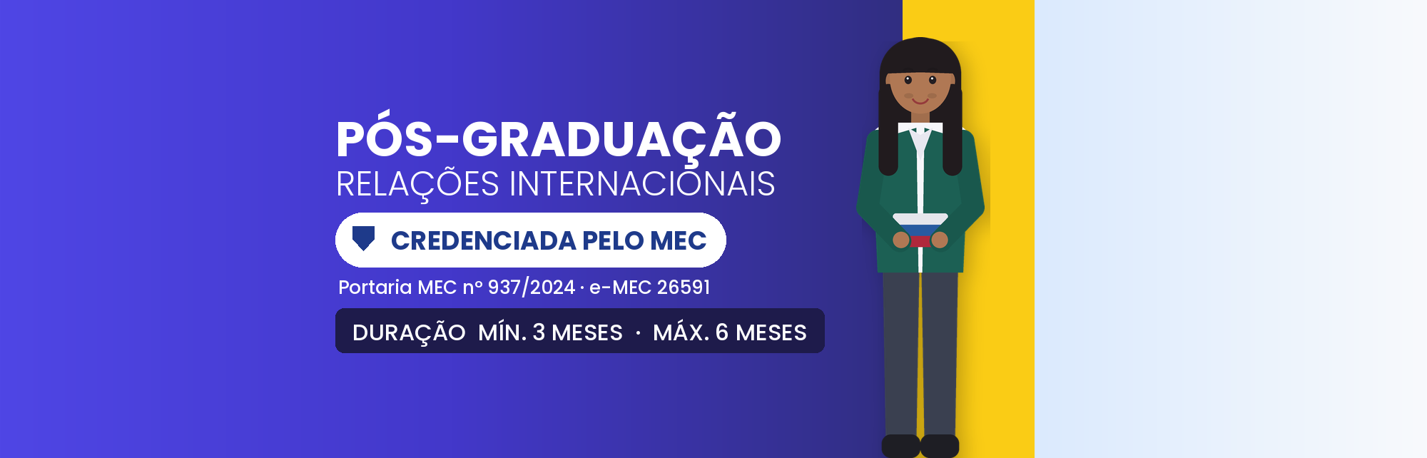 Capa do curso Pós-Graduação em Relações Internacionais EAD: 570h