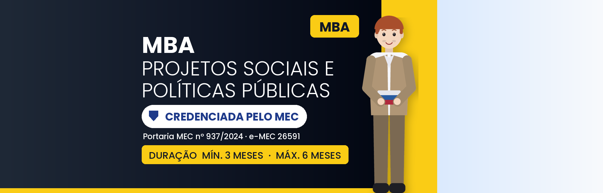Capa do curso MBA em Projetos Sociais e Políticas Públicas: 360h